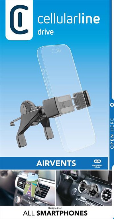 CELLULARLINE - Porta telefono da auto SPINHOLDERVENTK-Nero