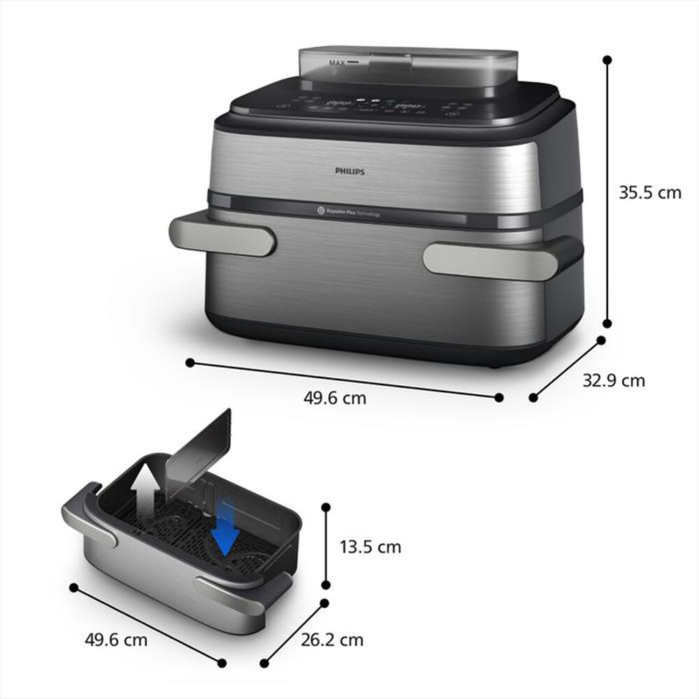 Immagine del prodotto PHILIPS - Friggitrice ad aria AIRFRYER Serie 5000 NA565/02-Inox