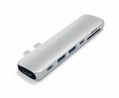 SATECHI - PRO HUB USB-C CON 4K HDMI + USB-C + CARD READER-SILVER