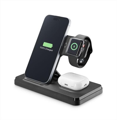 CELLULARLINE - Triple Station 3 in 1 WIRESTAND3IN1FBK-Nero