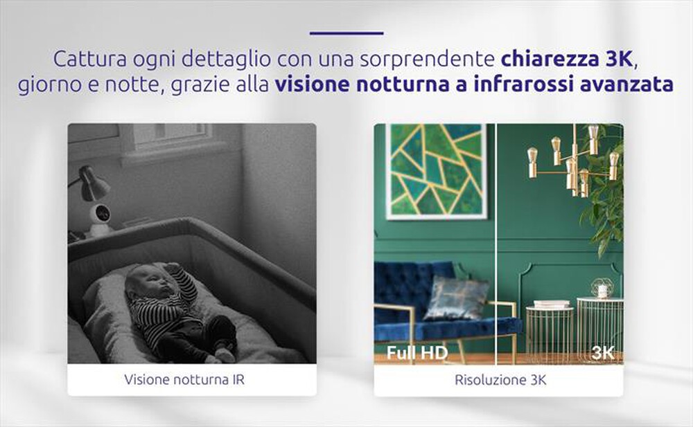 "STRONG - Telecamera Wi-Fi Interno 3K SHC05IR0-W-BIANCO"
