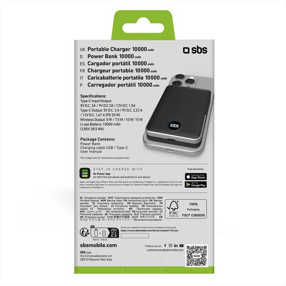 Immagine del prodotto SBS - Powerbank TEBB10000MAGSTAND-Nero