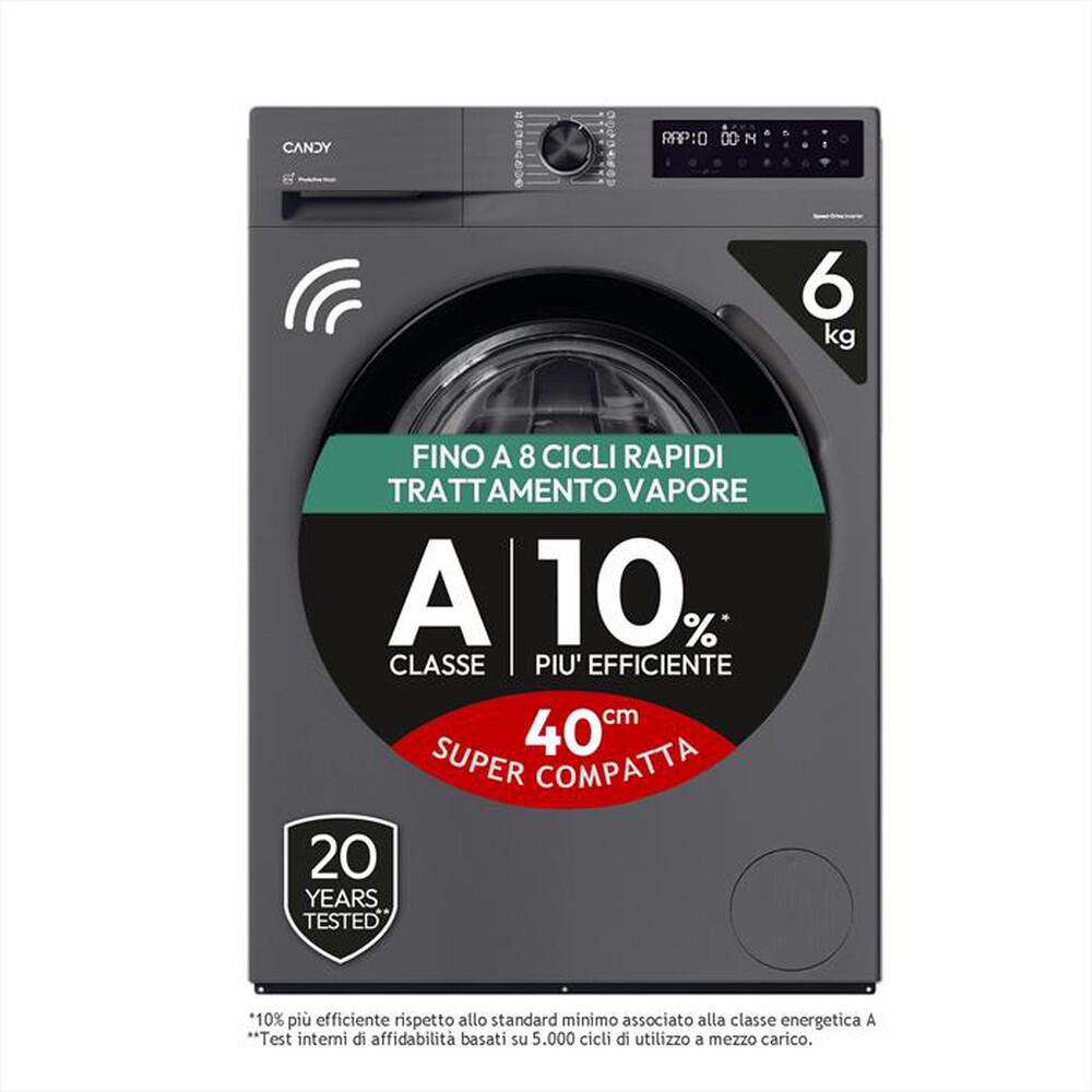 CANDY - Lavatrice BR 26SSB6G-S 6 Kg Classe A-Antracite