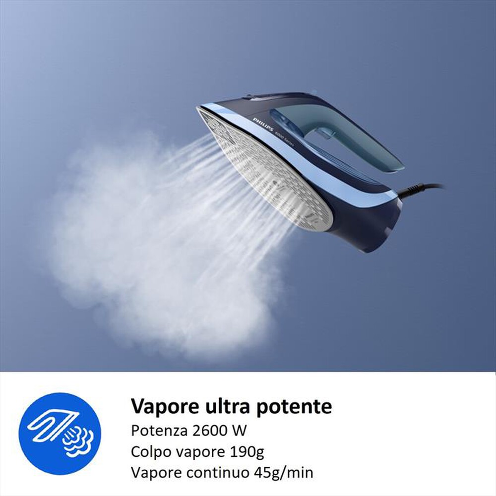 Immagine del prodotto PHILIPS - Ferro da stiro a vapore SERIE 6000 DST6120/20-Blu