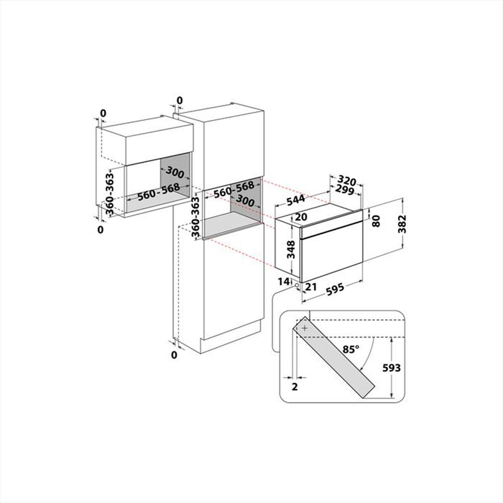 "WHIRLPOOL - Forno microonde da incasso W67 MN840 NB-Nero"