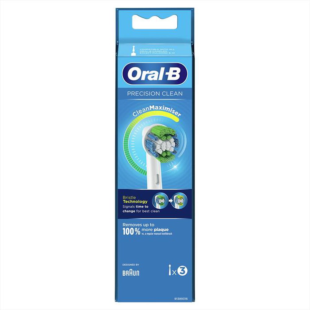 "ORAL-B - Testine Precise Clean Con CleanMaximiser, 3 Pezzi-Bianco"