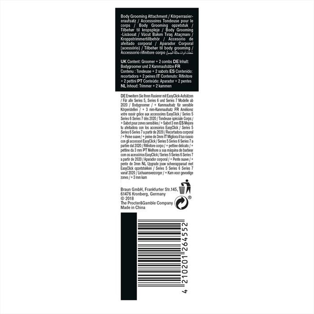 "BRAUN - EasyClick Accessorio Rifinitore Corpo-Grigio"