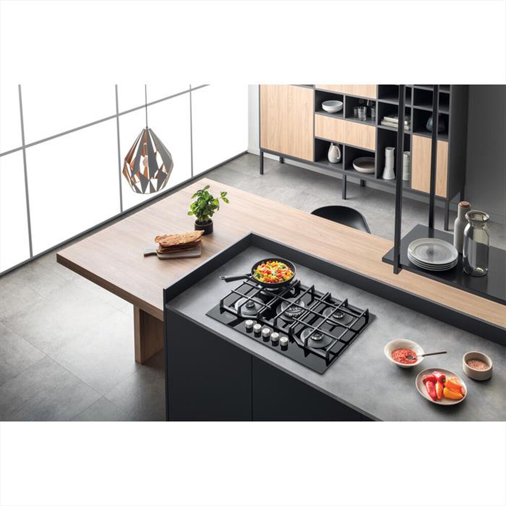 "HOTPOINT ARISTON - Piano cottura a gas HAGS 72F/BK HOB OA 5 fuochi"