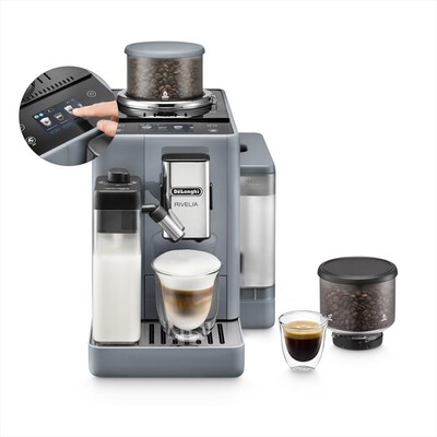 DE LONGHI - Macchina da caff&egrave; automatica RIVELIA EXAM440.55.G-Grigio (pebble grey)