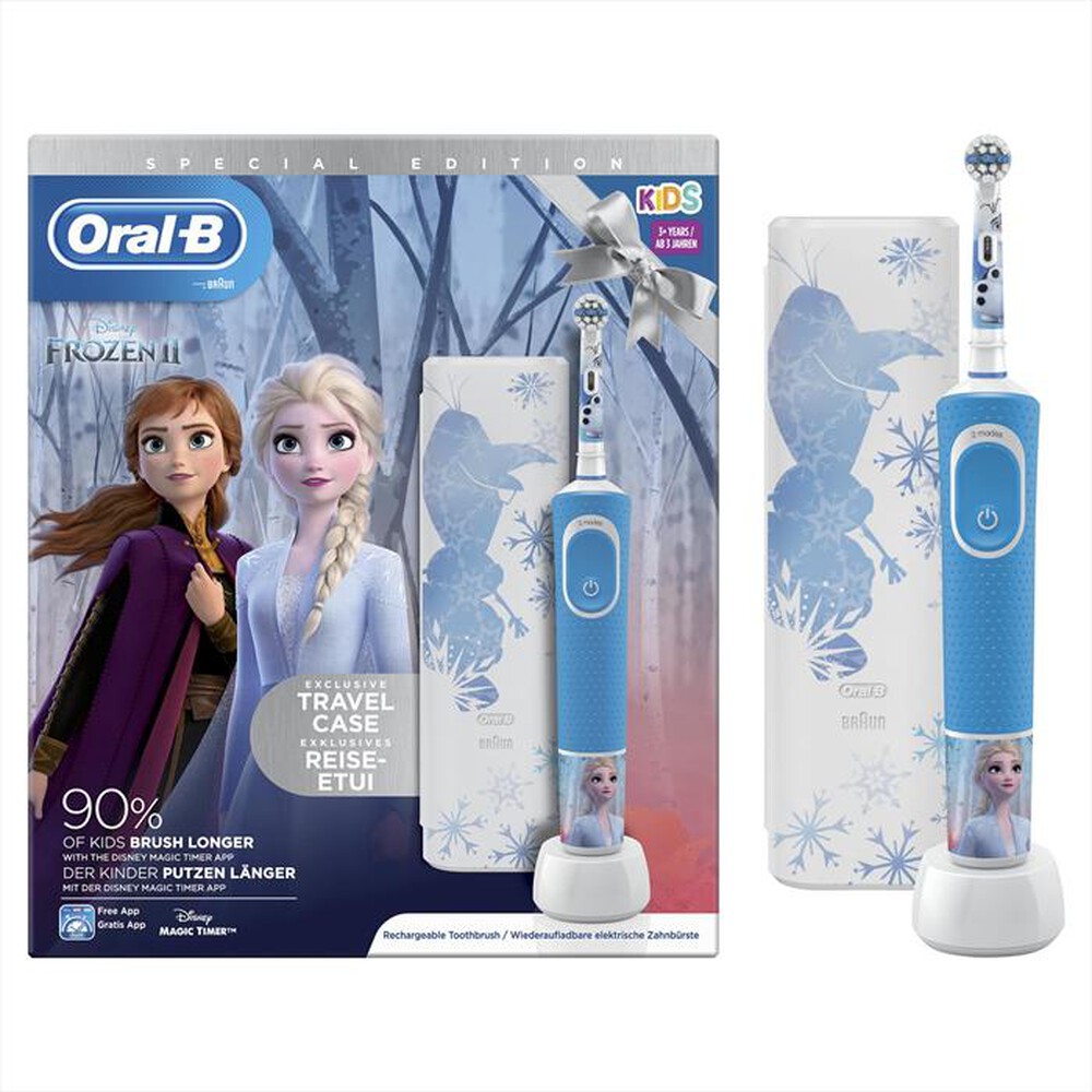 "ORAL-B - Spazzolino elettrico Kids Frozen 2-Celeste/Bianco"