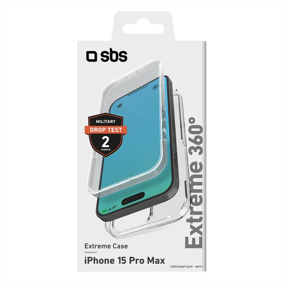 "SBS - Cover 360 TECOV360IP1567 per iPhone 15 Plus-Trasparente"