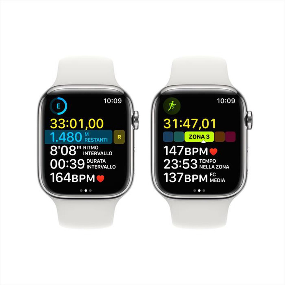 "APPLE - Watch Series 8 GPS + Cellular 45mm Acciaio-Argento - Bianco"