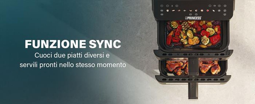 Immagine del prodotto PRINCESS - Friggitrice ad aria DUAL VERTICAL-Nero