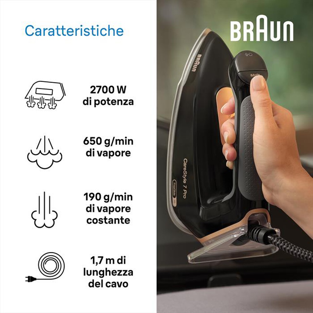 "BRAUN - Sistema stirante IS7286BK-NERO ORO"