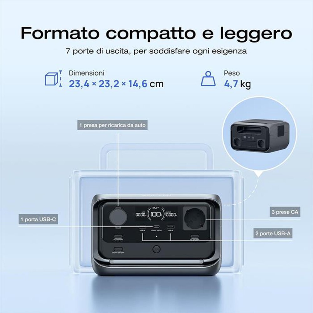 Immagine del prodotto ECOFLOW - Power station RIVER 3 PLUS-Nero