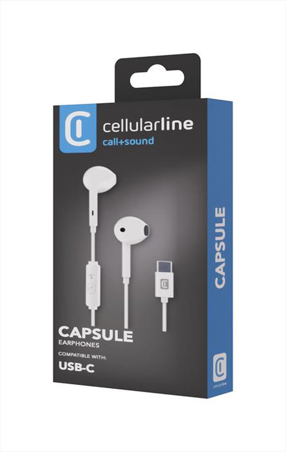 Immagine del prodotto CELLULARLINE - Auricolare cuffia AUCAPSULETYPECW-Bianco
