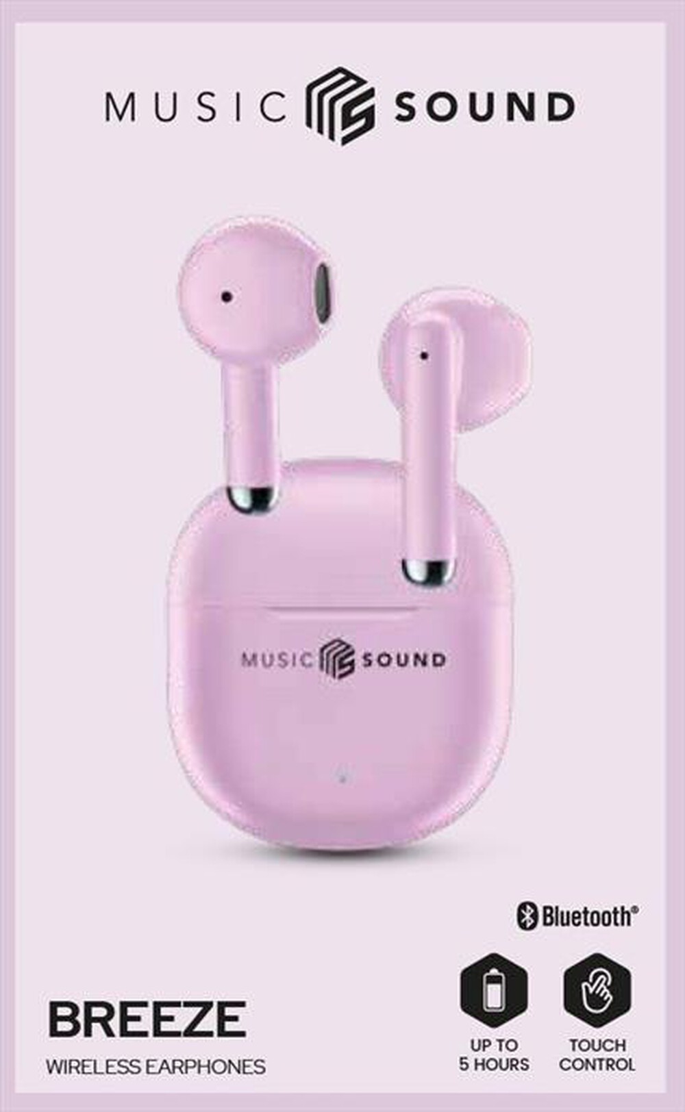 Immagine del prodotto MUSIC SOUND - Auricolare Bluetooth a capsula BREEZE-Rosa