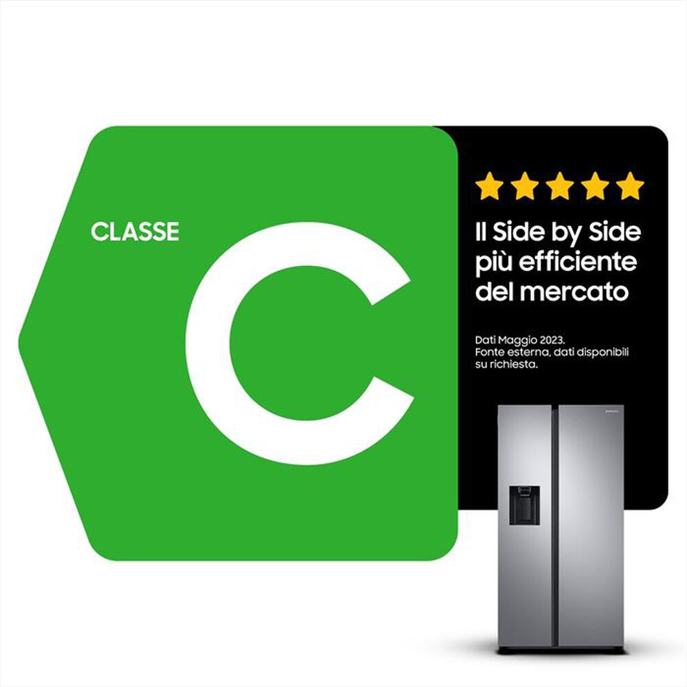 Immagine del prodotto SAMSUNG - Frigorifero side by side RS68A854CSL/EF Classe C-EZ Clean Steel