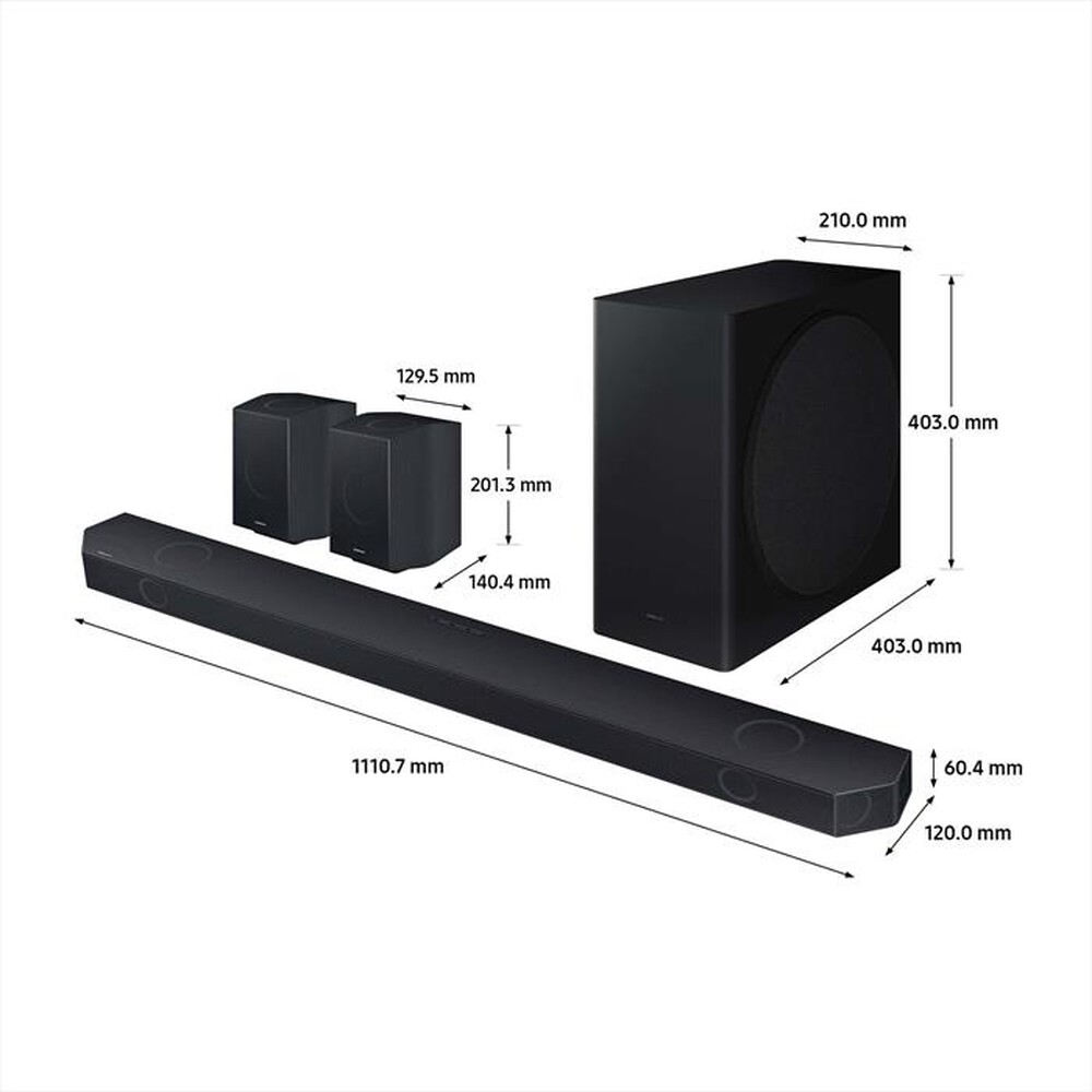 "SAMSUNG - Soundbar HW-Q930D/ZF, 9.1.4 CANALI, 540W, 2024-TITAN BLACK"