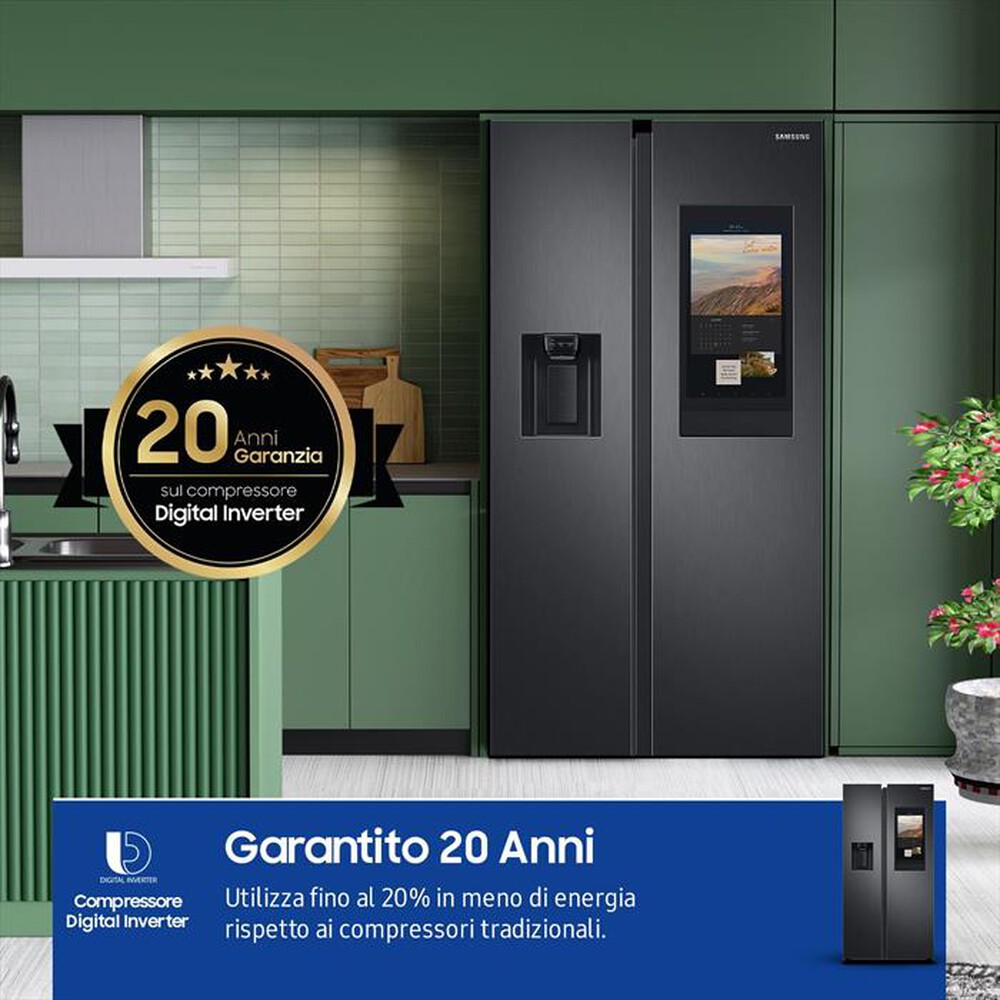 "SAMSUNG - Frigorifero side by side RS6HA8891B1/EF Classe E-Matte Black"