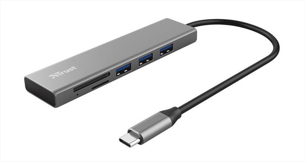 "TRUST - HALYX FAST USB-C HUB & CARD READER-Grey"