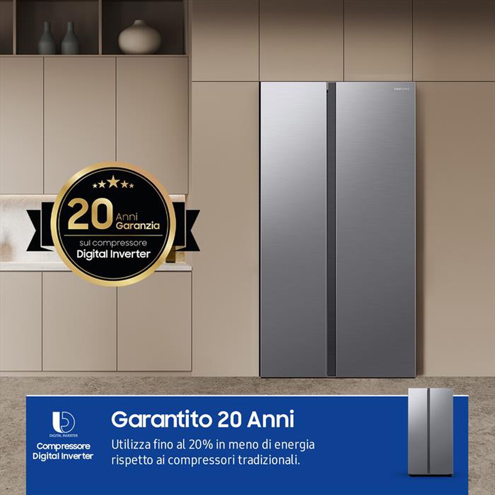 "SAMSUNG - Frigorifero side by side RS62DG5003S9EF Classe E-Metal Inox"