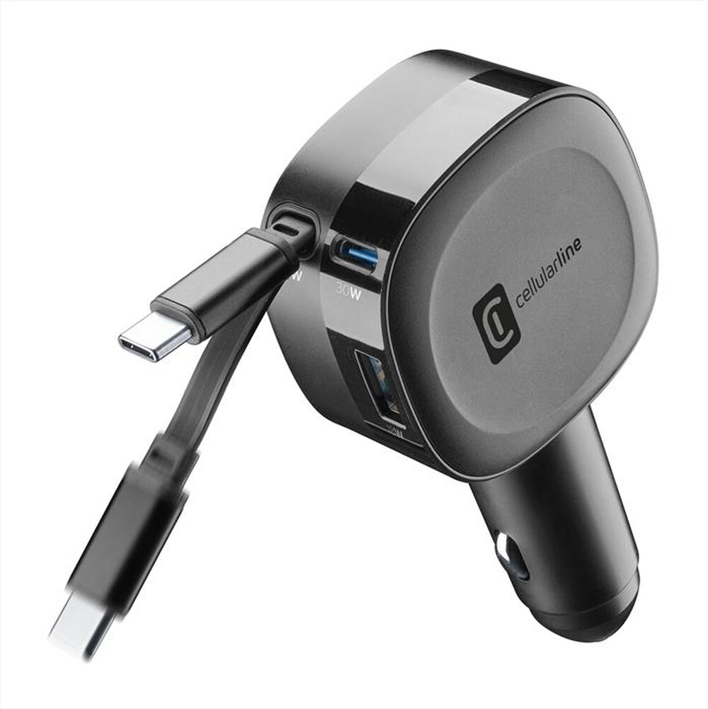 Immagine del prodotto CELLULARLINE - RETRACTABLE CAR CHARGER 65W-Nero