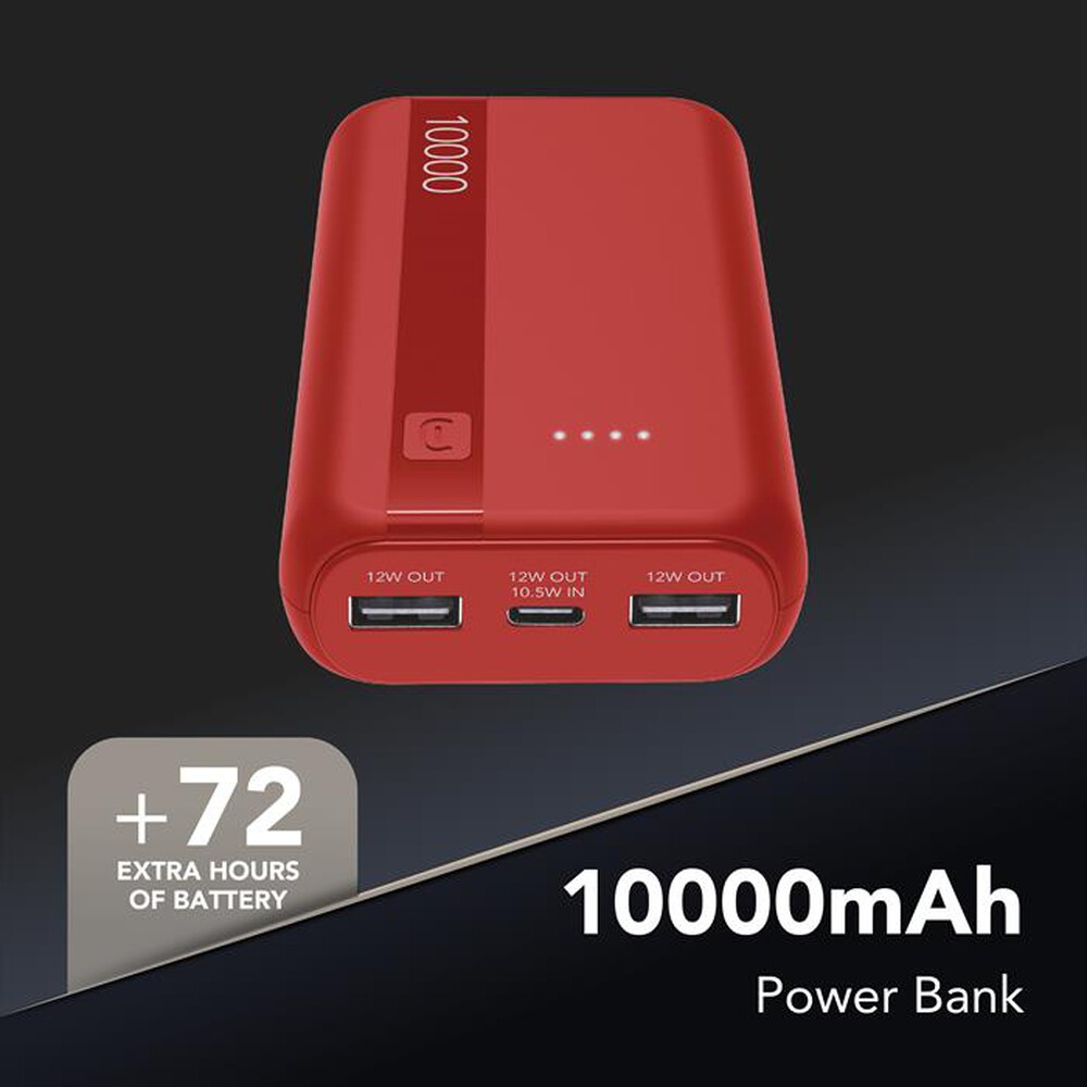 Immagine del prodotto CELLULARLINE - POWER BANK ESSENTIAL 10000-Rosso