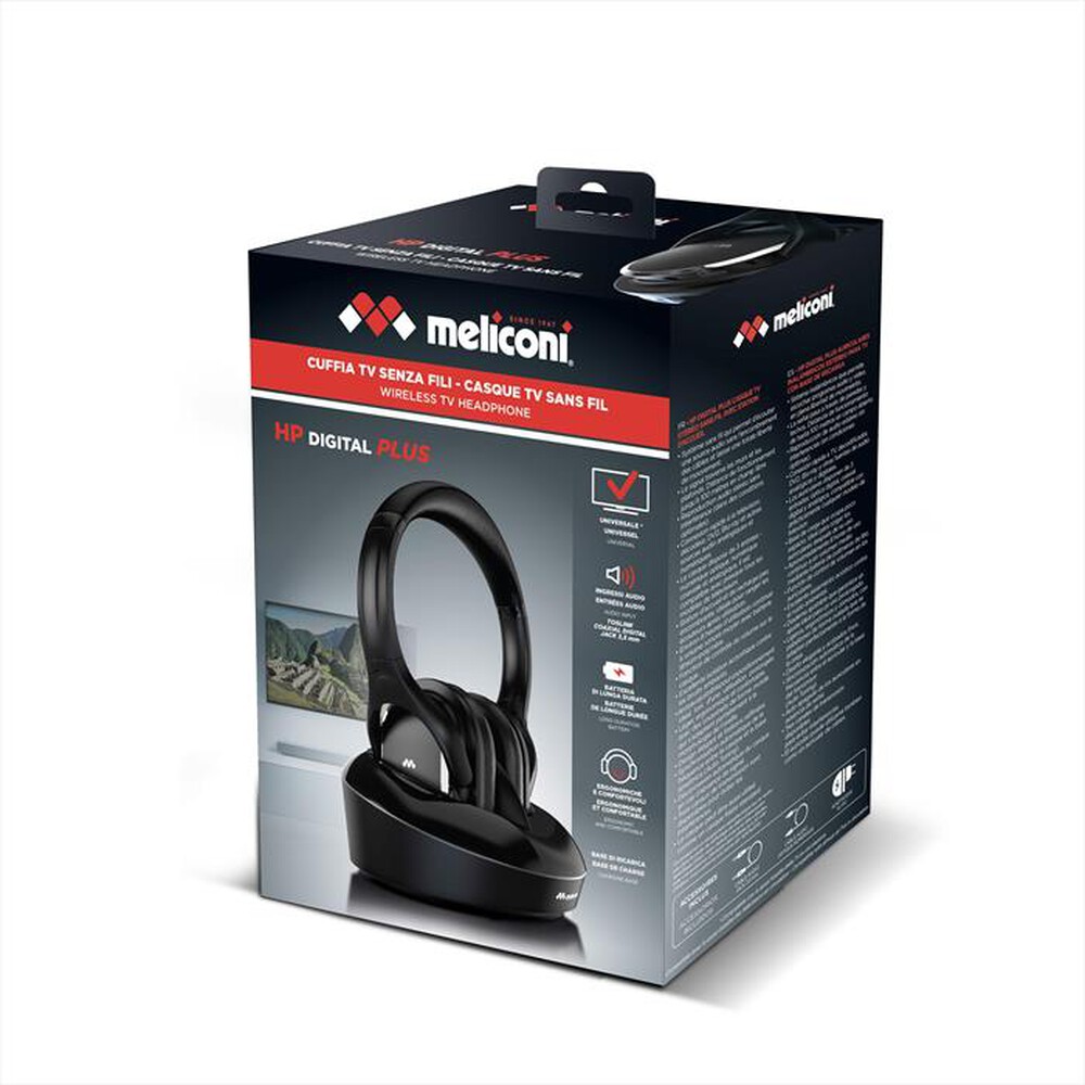 "MELICONI - Cuffie TV stereo wireless HP DIGITAL PLUS-Nero"