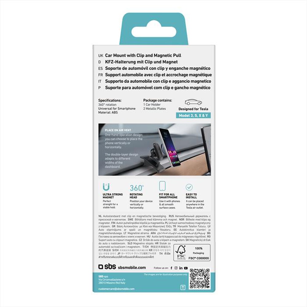 Immagine del prodotto SBS - Supporto auto dedicato Tesla TESUPTESLA-Nero