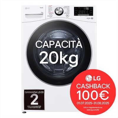 LG - Lavatrice AI DD F0P3020TSWC XL 20kg Classe B-Bianco