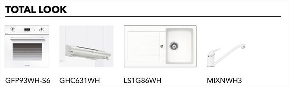 "GLEM GAS - Piano cottura a gas GV64WH 60cm-Bianco Lucido"