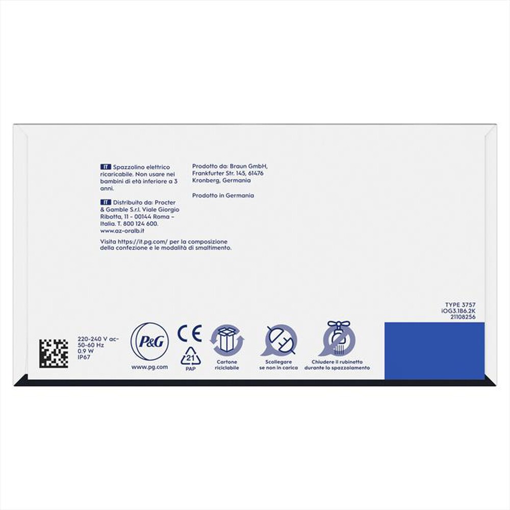 Immagine del prodotto ORAL-B - Spazzolino elettrico IO3 STRIPPED-NERO