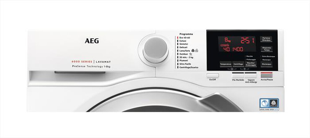 Immagine del prodotto AEG - Lavatrice L6FEG845 8 Kg Classe B-Bianco/oblò silver