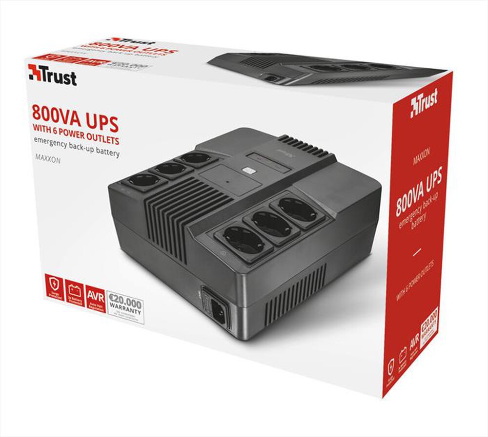 "TRUST - MAXXON POWERSTRIP UPS 800VA-Black"