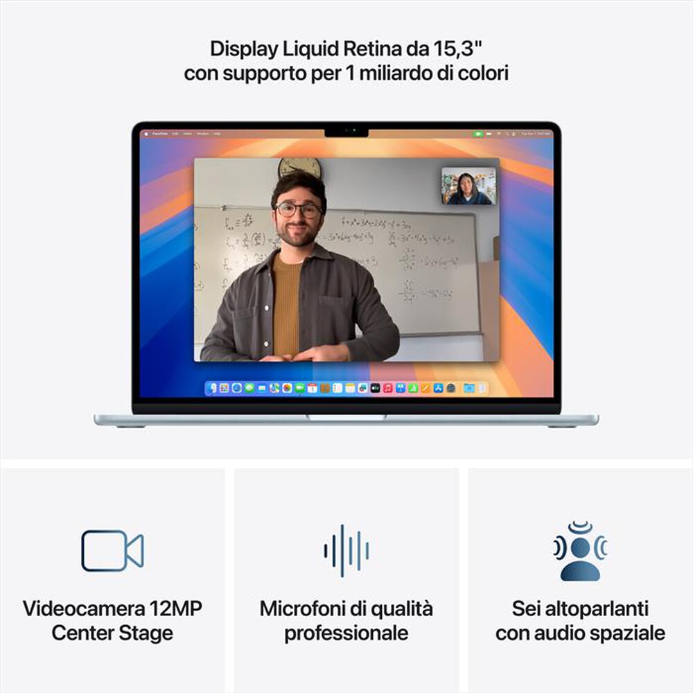 Immagine del prodotto APPLE - MacBook Air 15'' M4 10 CPU 10 GPU 16GB 512GB SSD-Celeste