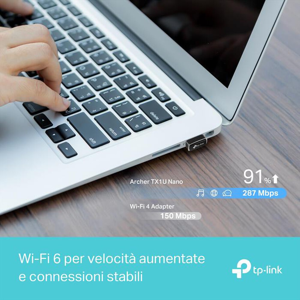 "TP-LINK - ARCHER TX1U NANO ADATTATORE USB WI-FI 6 AX300-nero"