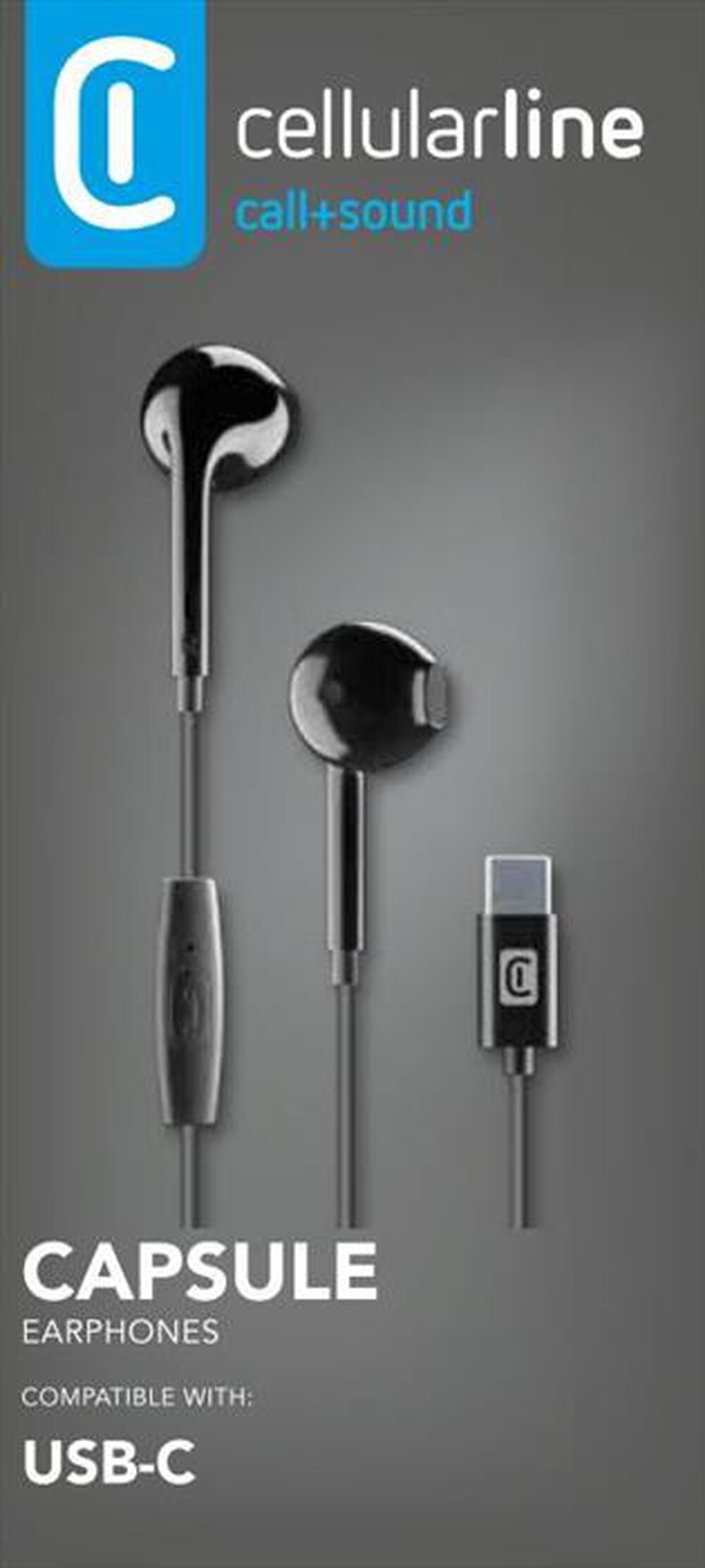 Immagine del prodotto CELLULARLINE - Auricolare cuffia AUCAPSULETYPECK-Nero