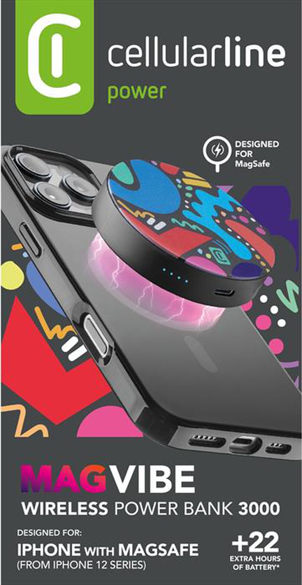 Immagine del prodotto CELLULARLINE - Power bank MagSafe MAG VIBE 3000-Nero