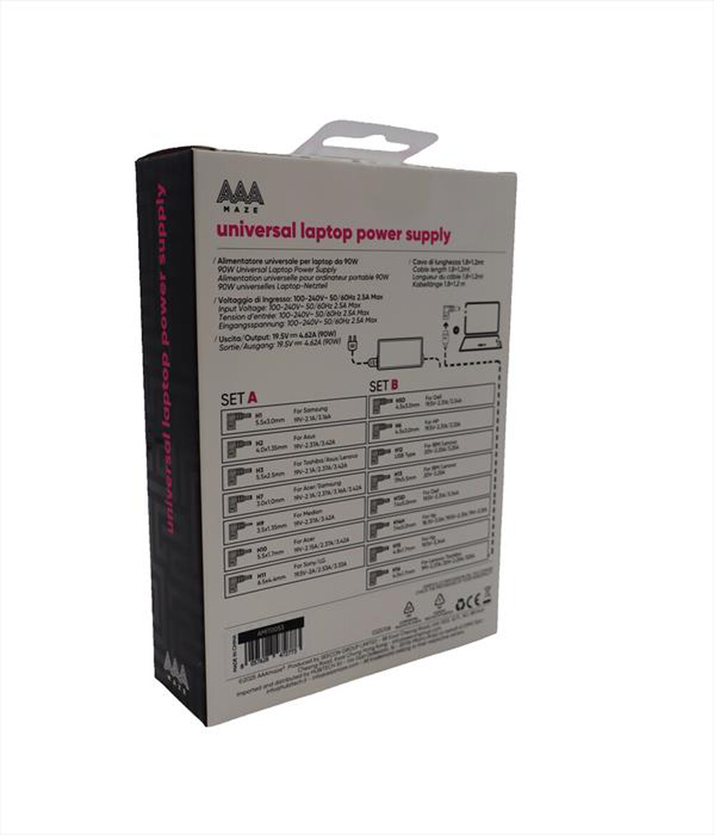 Immagine del prodotto AAAMAZE - ALIMENTATORE UNIVERSALE 90W SET B-Nero