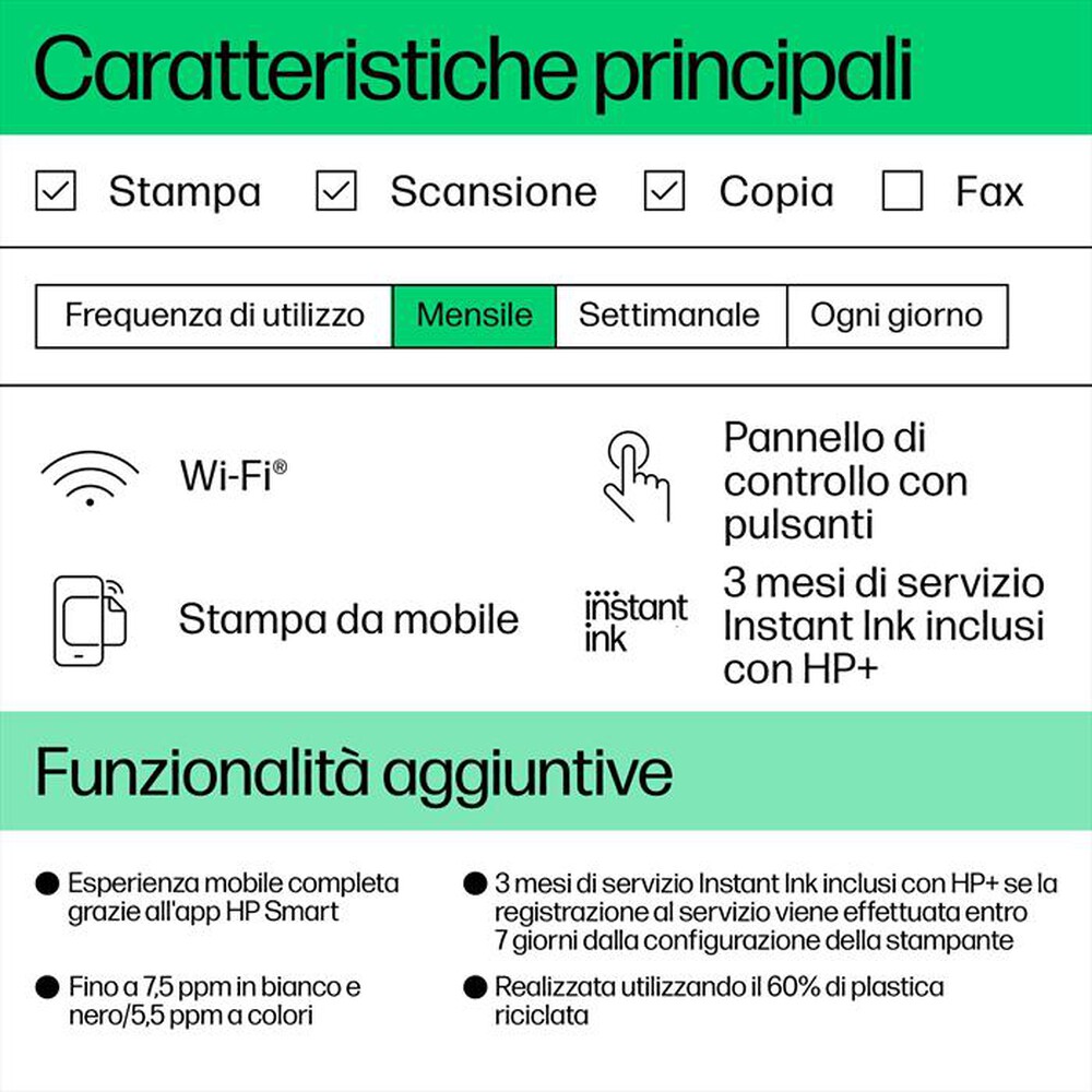 Immagine del prodotto HP - Stampante DESKJET 2821E 3 MESI INCHIOSTRO CON HP+-Blue