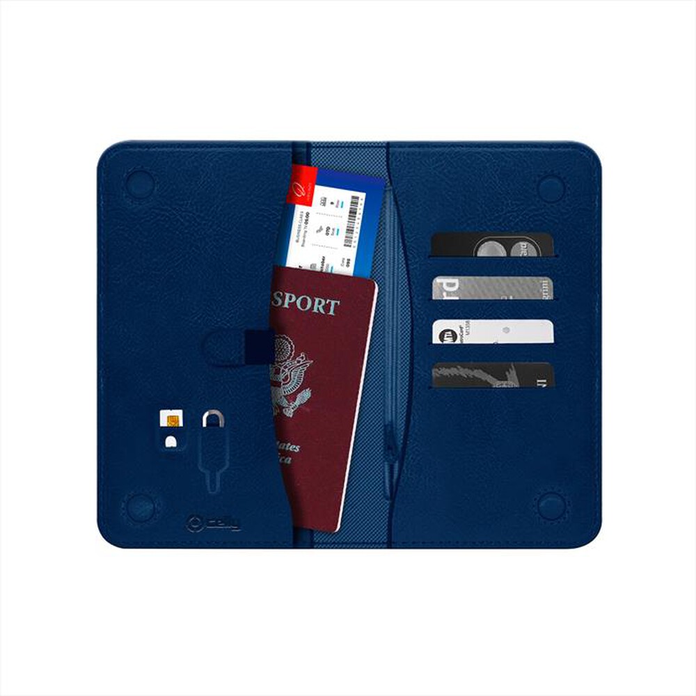 "CELLY - PASSPORTDBL - PORTADOCUMENTI MAGNETICO DUOMO-BLU/SIMILPELLE"