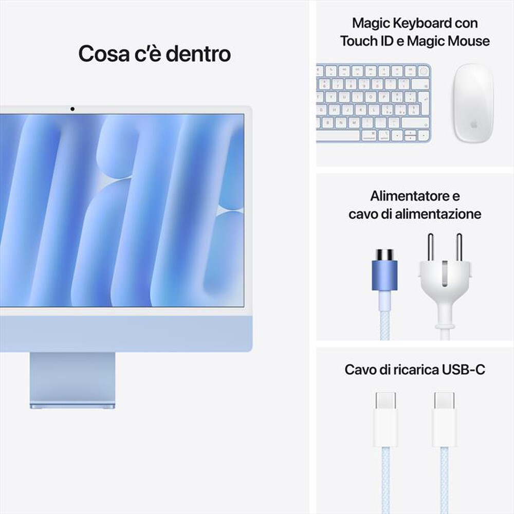 Immagine del prodotto APPLE - iMac Retina 24" 4.5K M4 Core 10 CPU 10 GPU 256GB-Blu