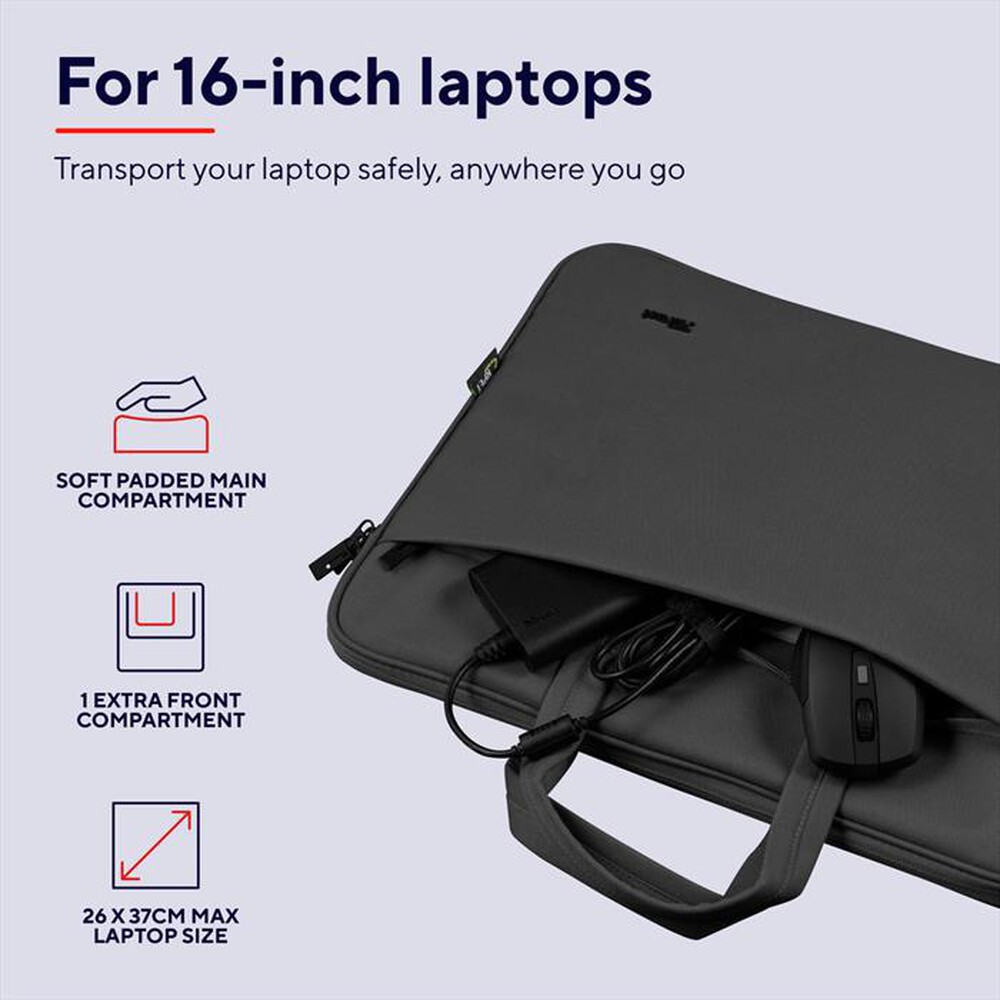 "TRUST - BOLOGNA LAPTOP BAG 16? ECO-Black"