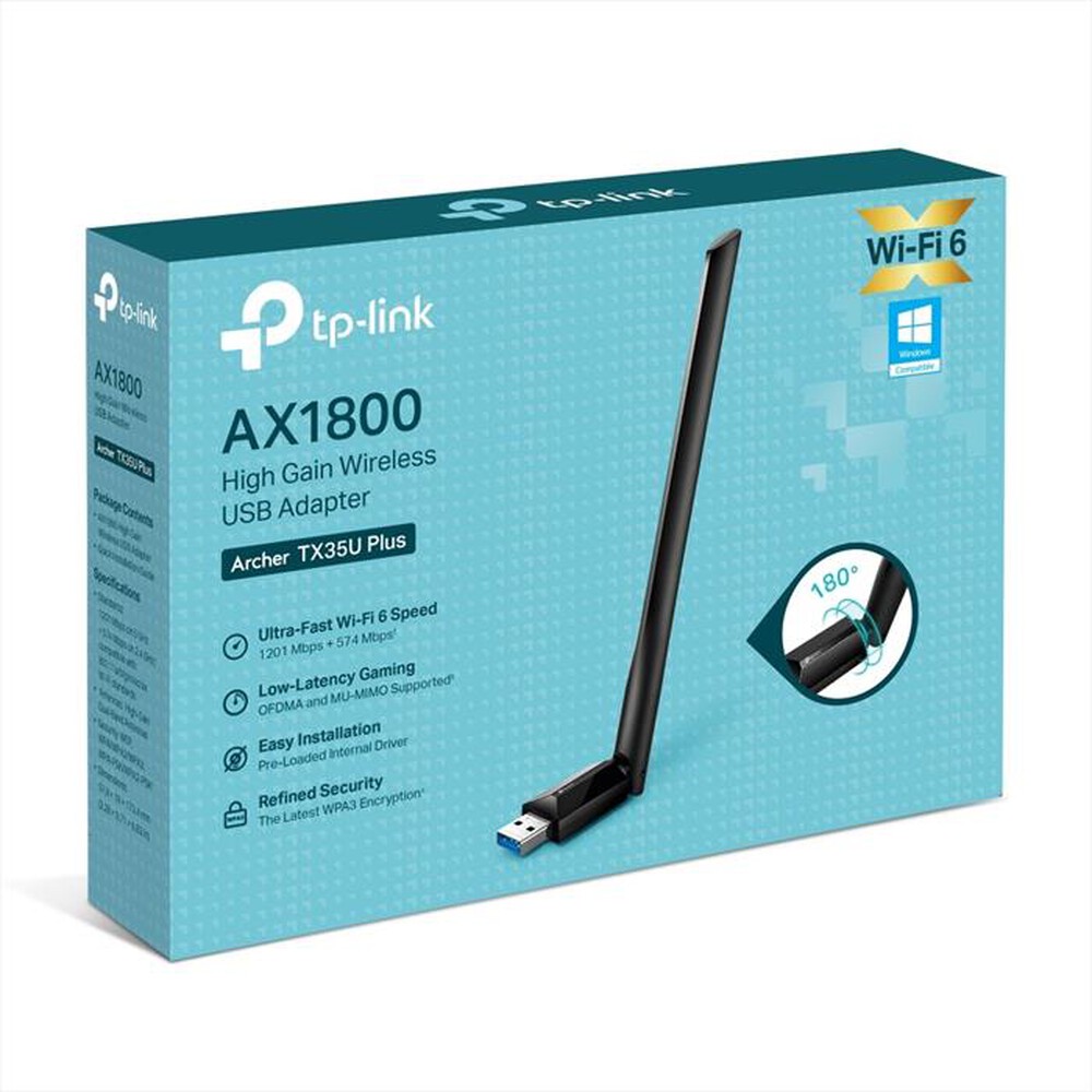 Immagine del prodotto TP-LINK - Adattatore USB Wi-Fi 6 AX1800 ARCHER TX35U PLUS-nero