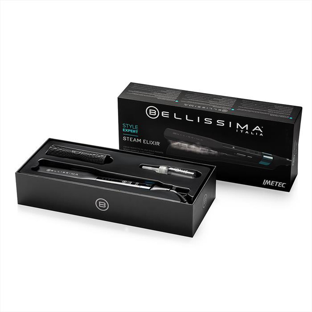 "BELLISSIMA IMETEC - Piastra a vapore STYLE EXPERT STEAM ELIXIR-Black e Ottanium"