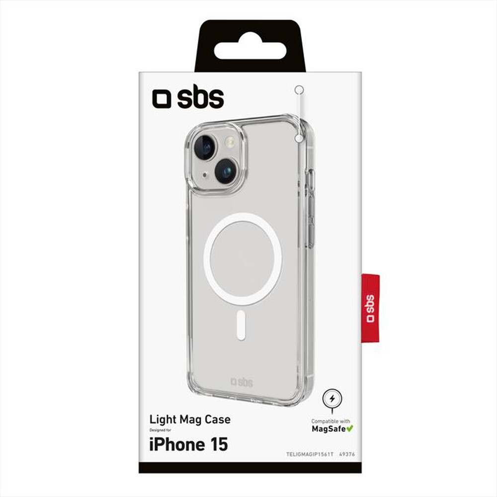 "SBS - Cover Lite Mag TELIGMAGIP1561T per iPhone 15-Trasparente"