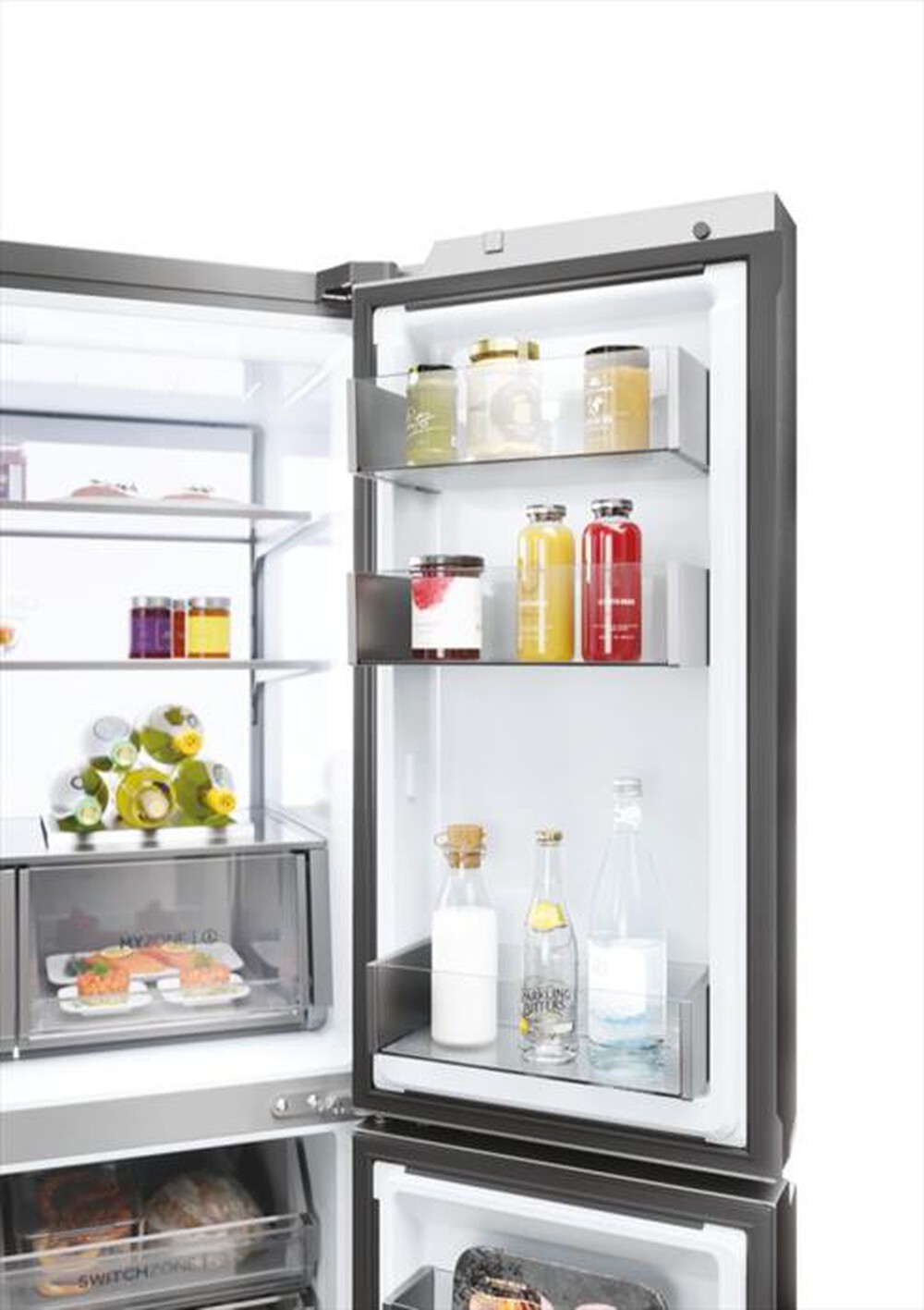 "HAIER - Frigorifero side by side HCR7918EIMP ClasseE 601lt-Platino, Acciaio inossidabile"