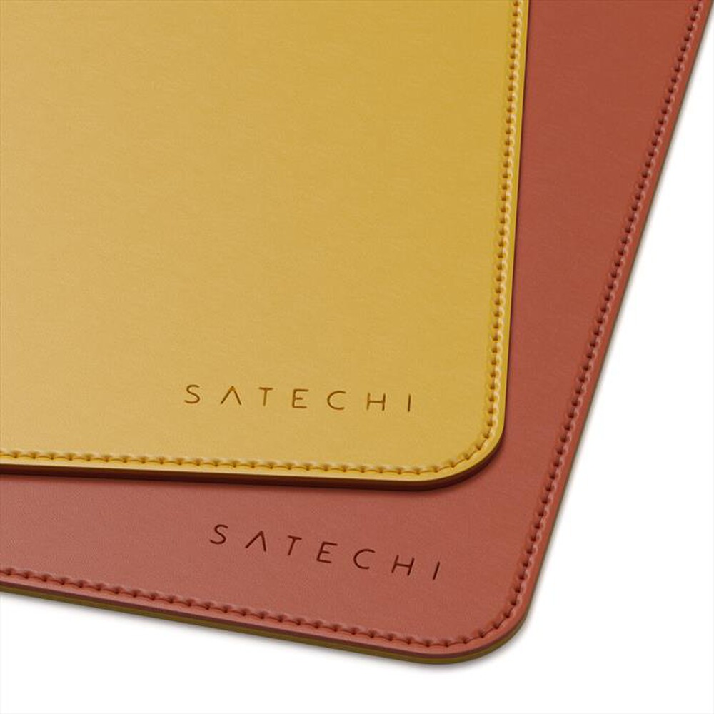 "SATECHI - DESKMATE - SOTTOMANO IN ECOPELLE-giallo - arancione"