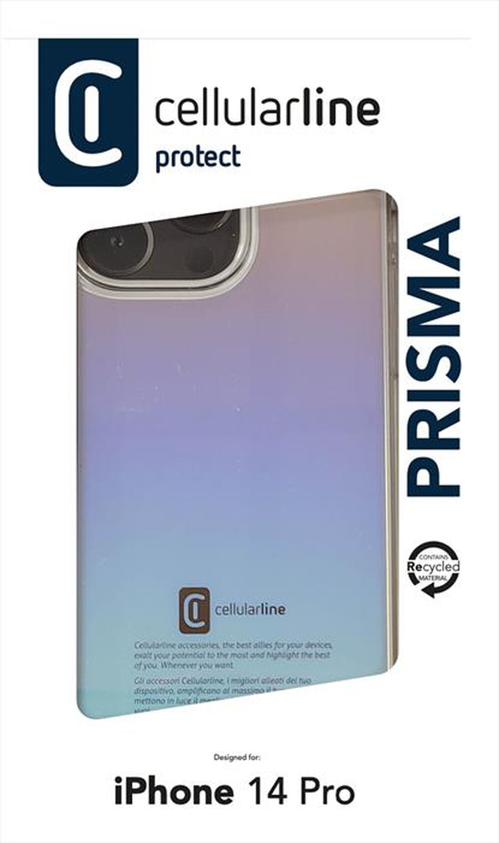 "CELLULARLINE - Cover PRISMA per iPhone 14 Pro-Transparent"